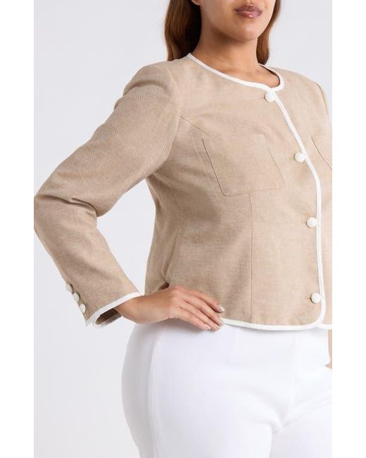 Cece Blue Contrast Trim Jacket