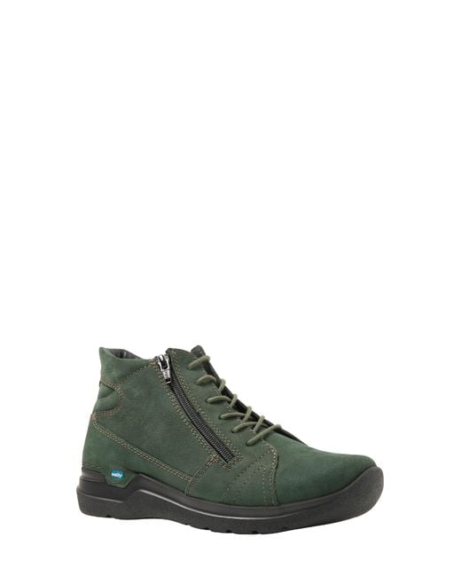 Wolky Green Why Leather Bootie