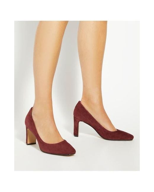 Dune Red Arriving Block Heel Pump