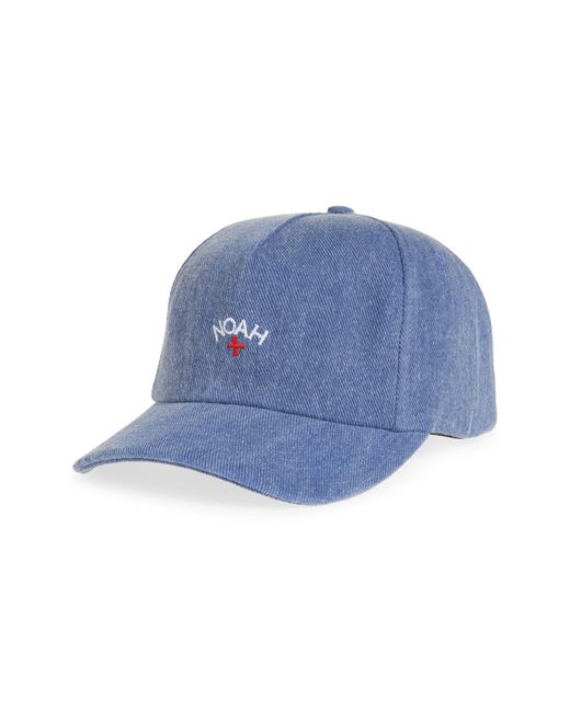 Noah NYC Blue Core Logo Denim Adjustable Baseball Cap for men