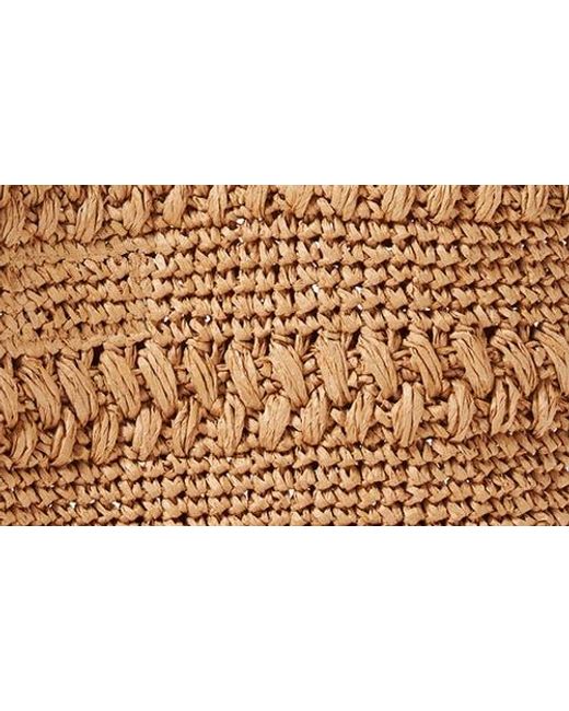 LSPACE Brown Changing Tides Crocheted Raffia Tote