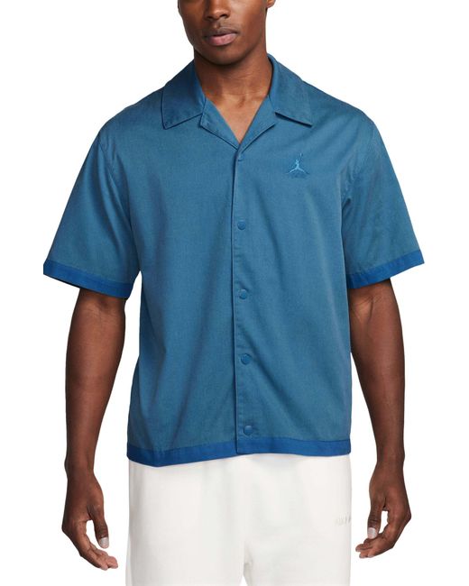 Nike Blue Flight Essentials Oversize Snap-up Camp Shirt for men