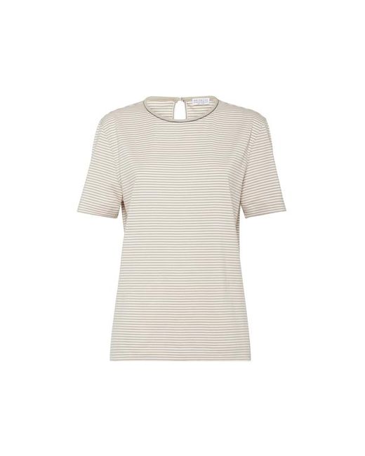 Brunello Cucinelli White T-Shirt With Monili