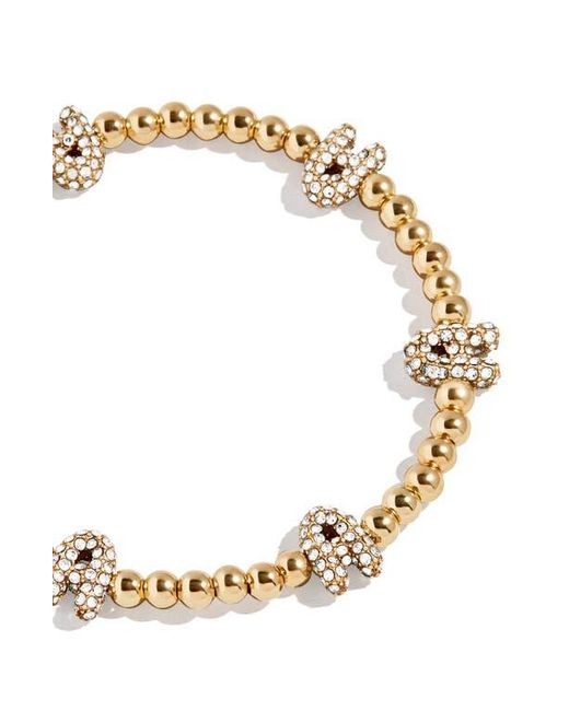 BaubleBar Metallic Pavé Pisa Station Beaded Bracelet