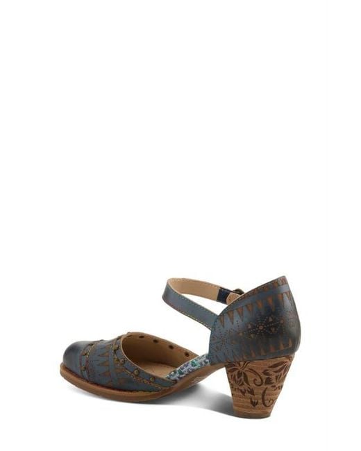 Spring Step Blue Niobella Ankle Strap Pump