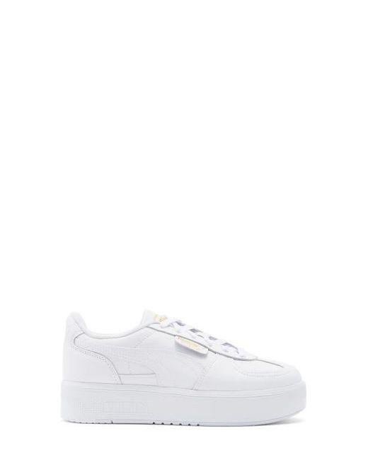 PUMA White Palermo Elevata Platform Sneaker