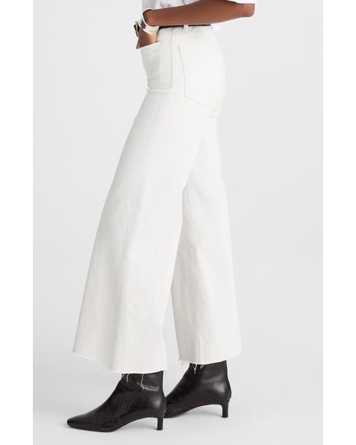 Madewell White The Flared Wide Leg Crop Jeans