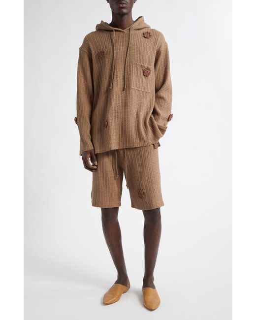 Song For The Mute Brown Daisy Raw Patch Pocket Hoodie for men