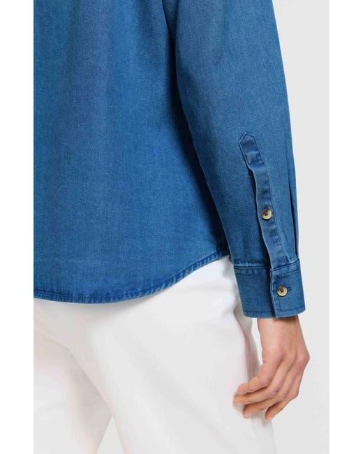 Foxcroft Blue Hampton Denim Shirt