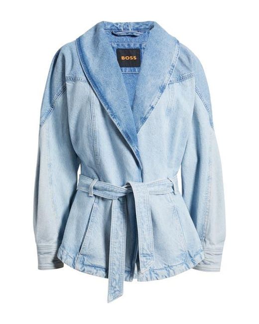 Boss Blue Paneled Denim Jacket
