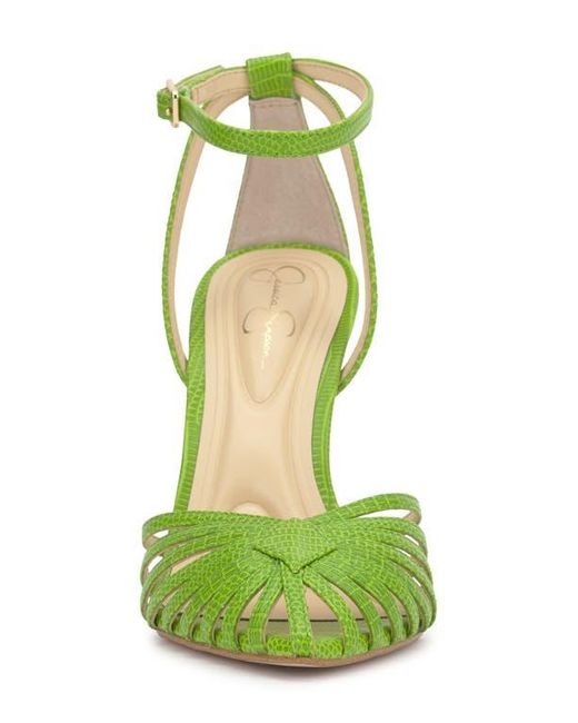 Jessica Simpson Green Paveri Ankle Strap Pointed Toe Pump