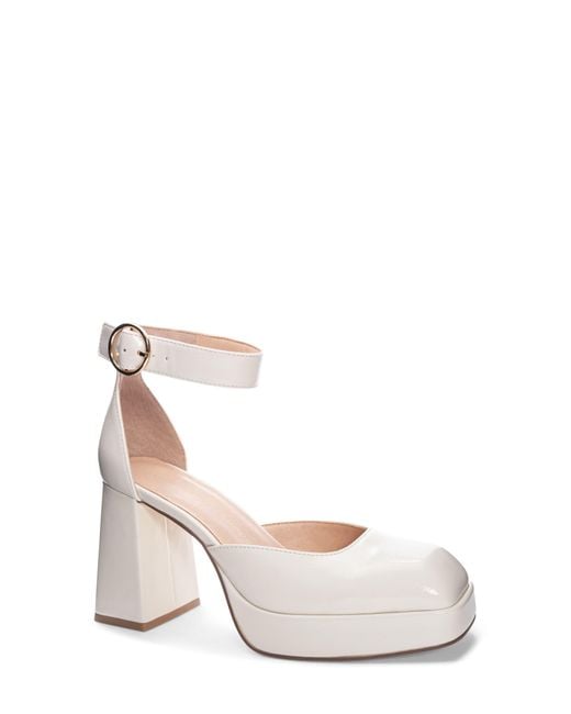 Chinese Laundry Oaklen Ankle Strap Platform Pump in White | Lyst