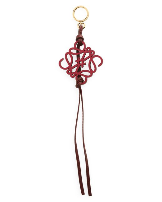 Loewe Anagram Leather Bag Charm in Red Lyst