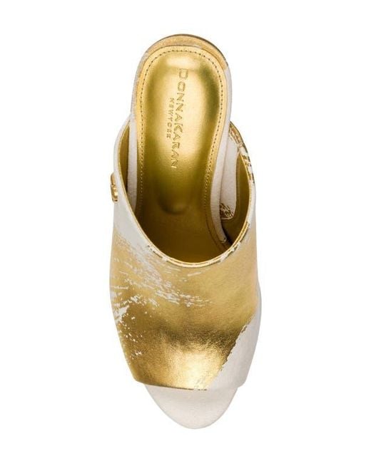 Donna Karan Metallic Donna Slide Sandal
