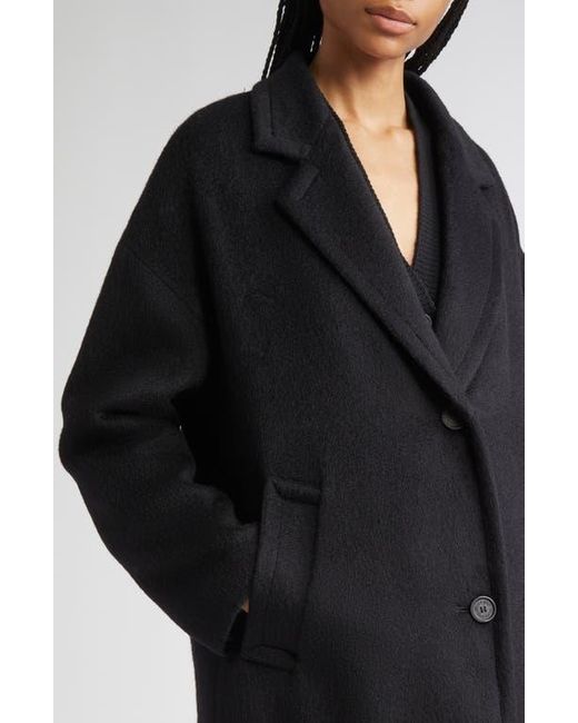 Golden Goose Deluxe Brand Black Single Breaste Wool Blend Coccon Coat