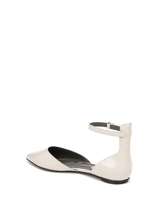 Franco Sarto White Racer Ankle Strap D'orsay Pointed Toe Flat