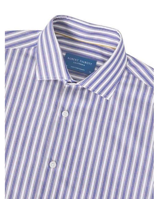 Robert Talbott Purple Reynolds Contemporary Multi Stripe Twill Shirt for men
