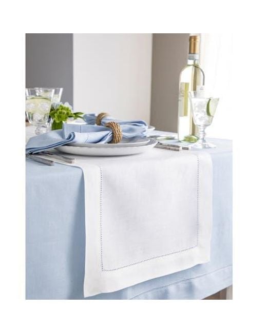 Solino Home White Linen Table Runner