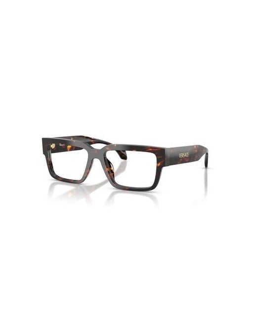 Versace Brown 55Mm Rectangle Optical Glasses for men