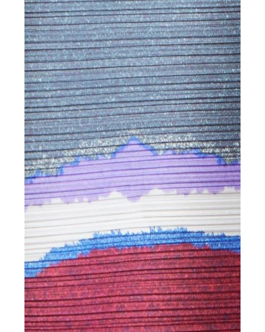 Pleats Please Issey Miyake Blue Grainy Colors Pleated Shift Dress