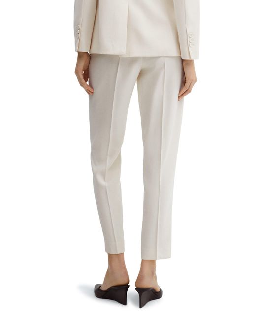 Mango Natural Tempo Pleated Straight Leg Ankle Pants