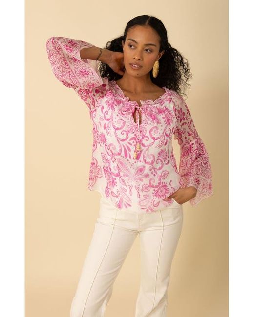 Hale Bob Natural Myra Chiffon Top
