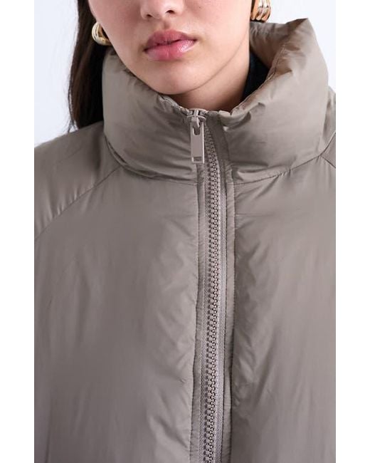 TOPSHOP Gray Puffer Bomber Jacket
