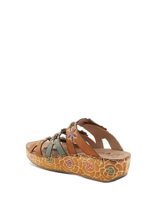 Spring Step Brown Cuddlecake Platform Wedge Slide Sandal
