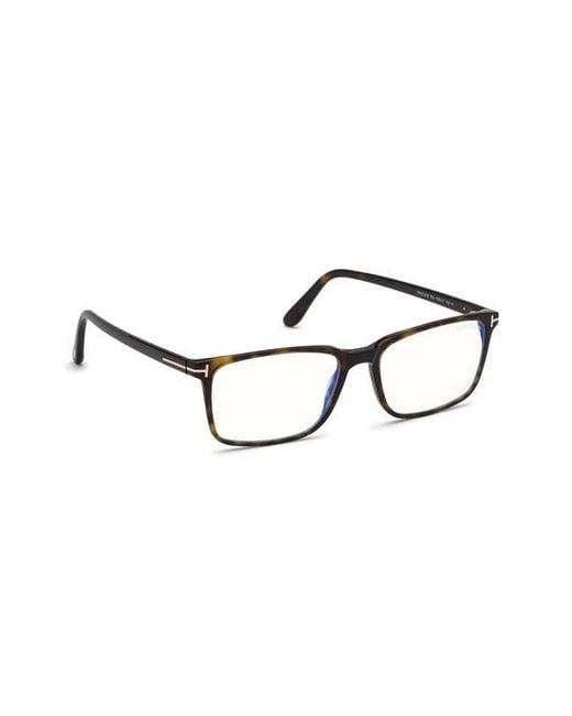 Tom Ford Brown 56Mm Rectangular Light Blocking Optical Glasses for men