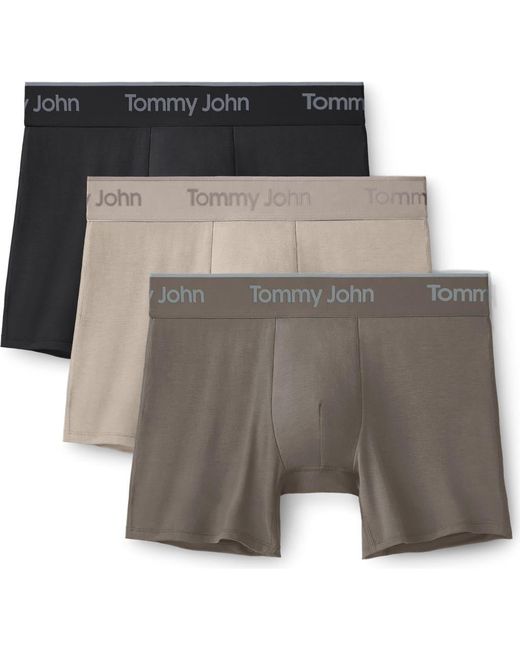 Tommy John Gray Assorted 3-Pack Second Skin 4-Inch Stretch Modal Boxer Briefs for men