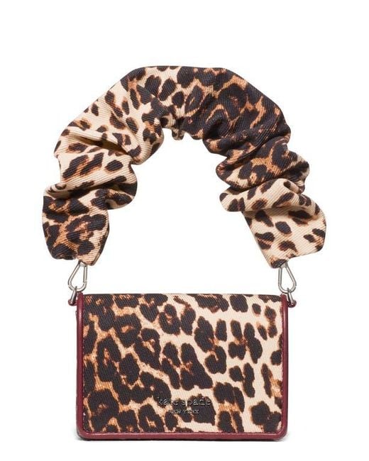 Kate Spade Brown Natasha Downtown Leopard Fabric Top Handle Bag