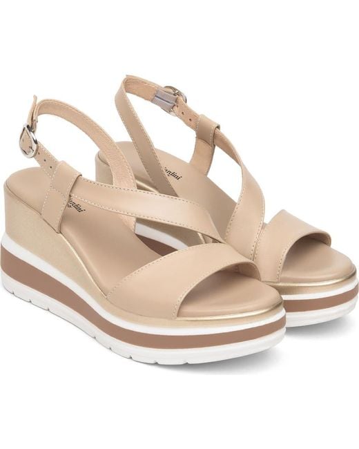 Nero Giardini Metallic Platform Wedge Sandal
