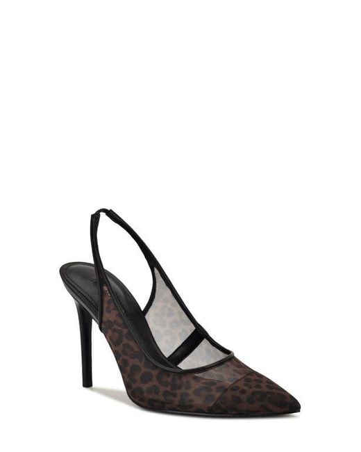 Nine West Black Feather Pointed Toe Slingback Pump