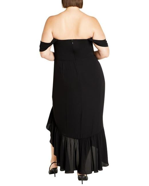 City Chic Black Rosabella Off The Shoulder Maxi Dress