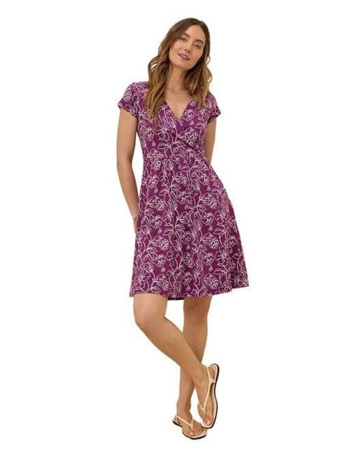 pact purple dress Women's Coastal Double Gauze Tie Waist Midi Dress