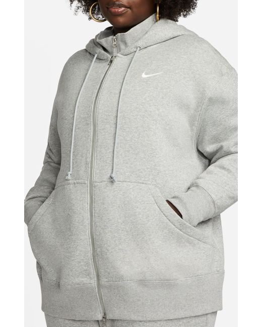 Nike Gray Sportswear Phoenix Oversized Full Zip Hoodie