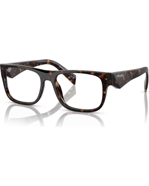 Prada Black 53Mm Rectangle Optical Glasses for men