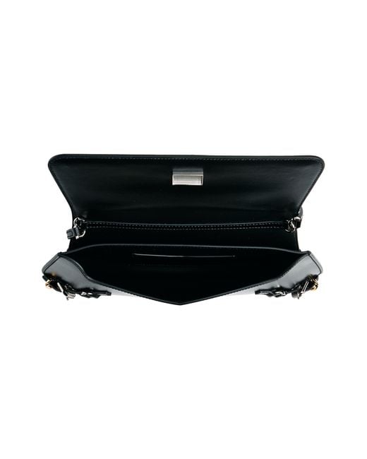 Givenchy Black Voyou Croc Embossed Leather Shoulder Bag