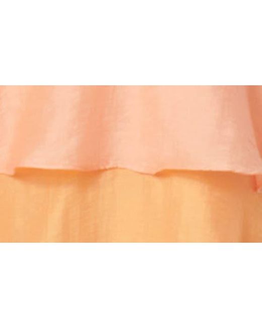 EVER NEW Orange Cleo Ombré Ruffle Strapless Minidress