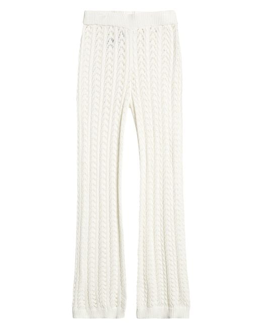 Edikted Elektra Sheer Open Knit Coverup Pants in White Lyst