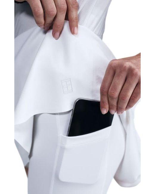 Nike White Court Ace Advantage Dri-Fit High Waist Tennis Skirt