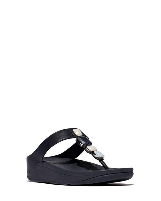 Fitflop Blue Fino Multistone Flip Flop