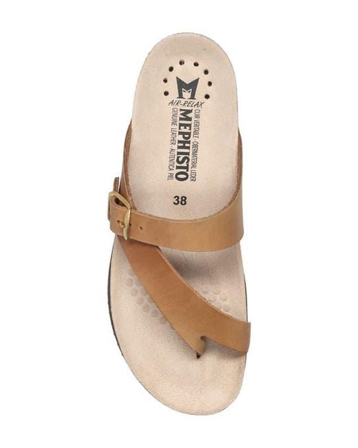 Mephisto Brown Helen Toe Loop Sandal