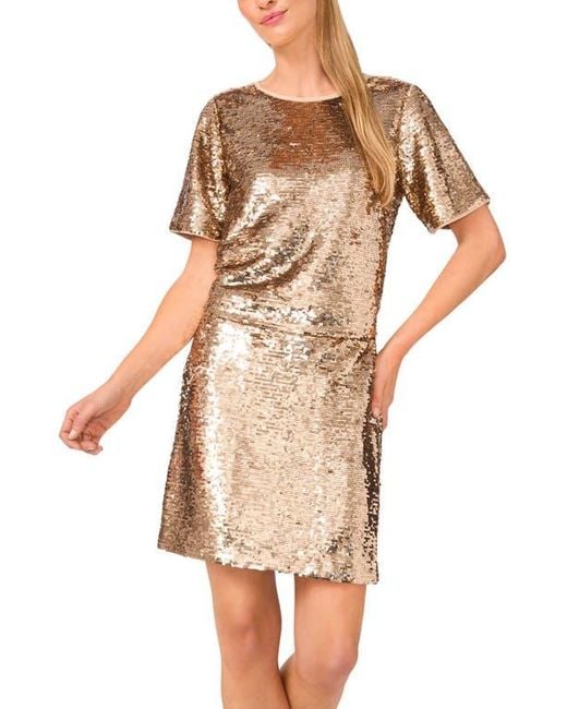 Halogen® Brown Sequin T-Shirt