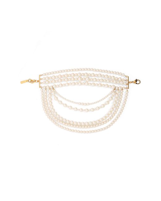 Moschino White Imitation Pearl Bracelet