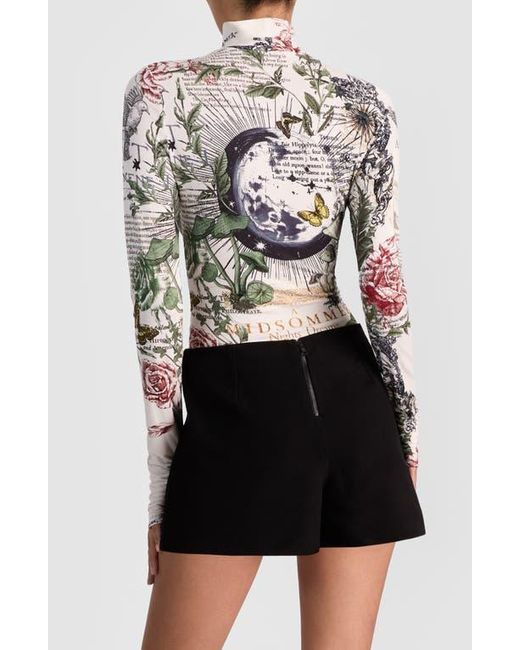 Alice + Olivia White Delaina Long-Sleeve Turtleneck Top