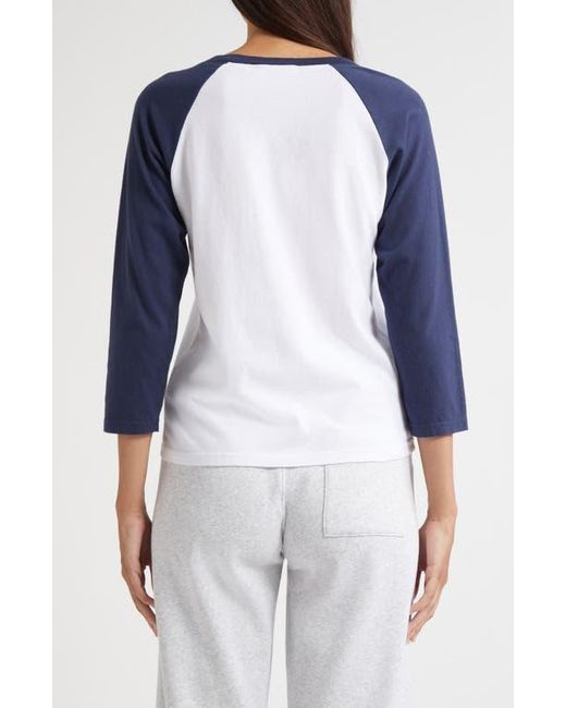Sporty & Rich Blue California Emblem Graphic Baseball T-Shirt