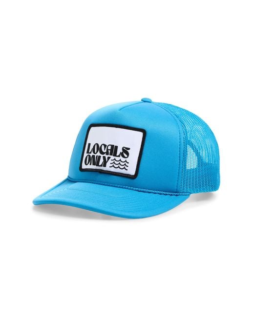 Local Beach Blue Locals Only Ii Patch Snapback Trucker Hat for men