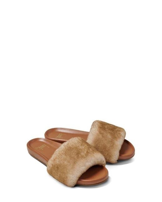 Beek Women's Brown Gallito Más Genuine Shearling Slide Sandal