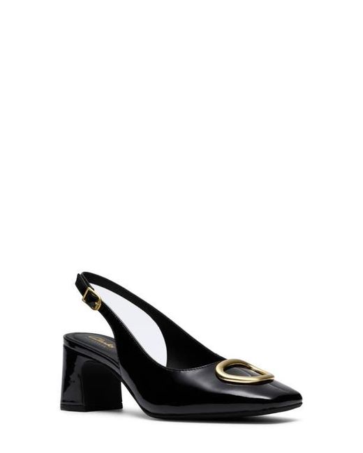 Clarks Black Fernie Square Toe Slingback Pump